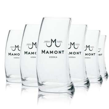 6x Mamont verre à vodka 0,1l Curved Stamper Shot...