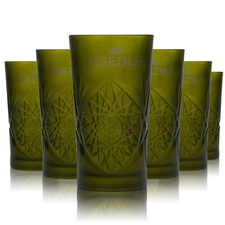 6x Needle Gin Verre à long drink 0,3l Masterpiece Frosted-Green Verres Tonic